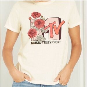 MTV Floral Graphic Tee XL NWOT